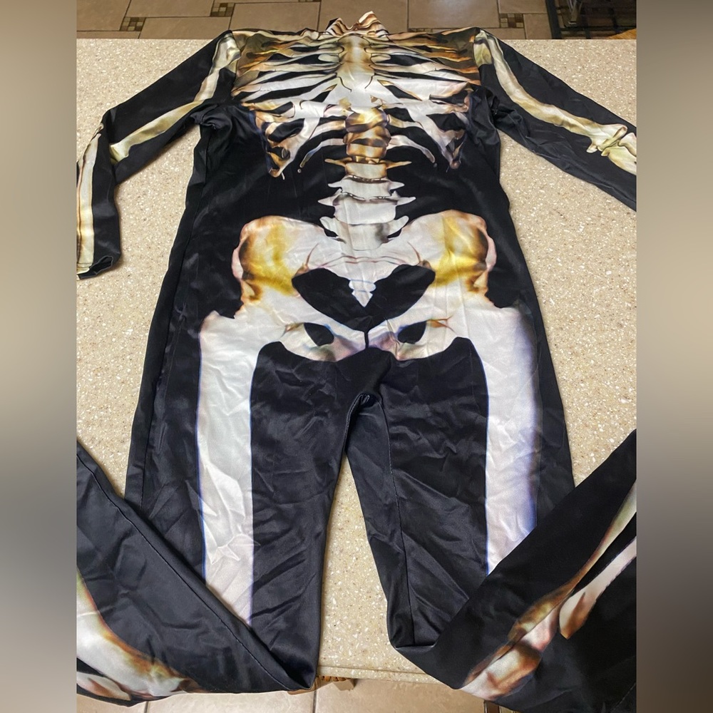 Boys Youth Medium one piece skeleton costume